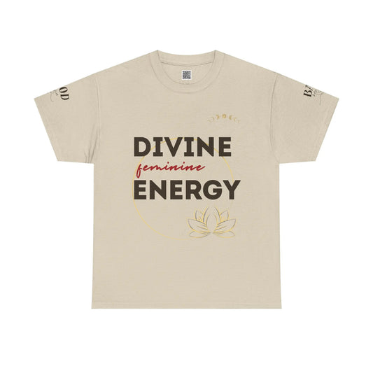Printify Divine Feminine Energy T-shirt featuring lotus graphic, perfect for yoga, mindfulness, and spiritual empowerment for women.
