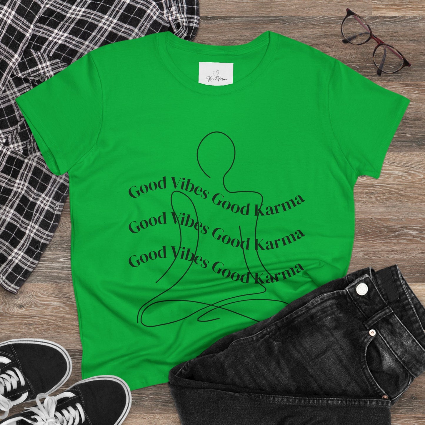 Good Vibes Good Karma Cotton Tee Shirt - My Store