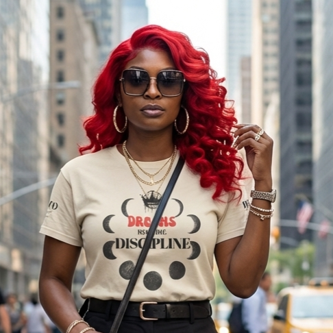 Dreams Require Discipline Graphic Tee — Moon Phases Inspirational Graphic Shirt | Women’s Motivational Shirt | Self Growth & Empowerment Apparel