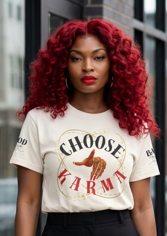 Choose Your Karma Graphic Tee | Women’s Empowerment Shirt | Motivational Streetwear for Self Growth
