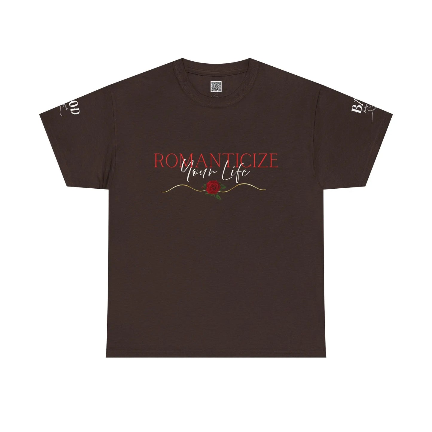 Feminine energy graphic T-shirt for women featuring motivational self-love message, soft life design, by Printify.
