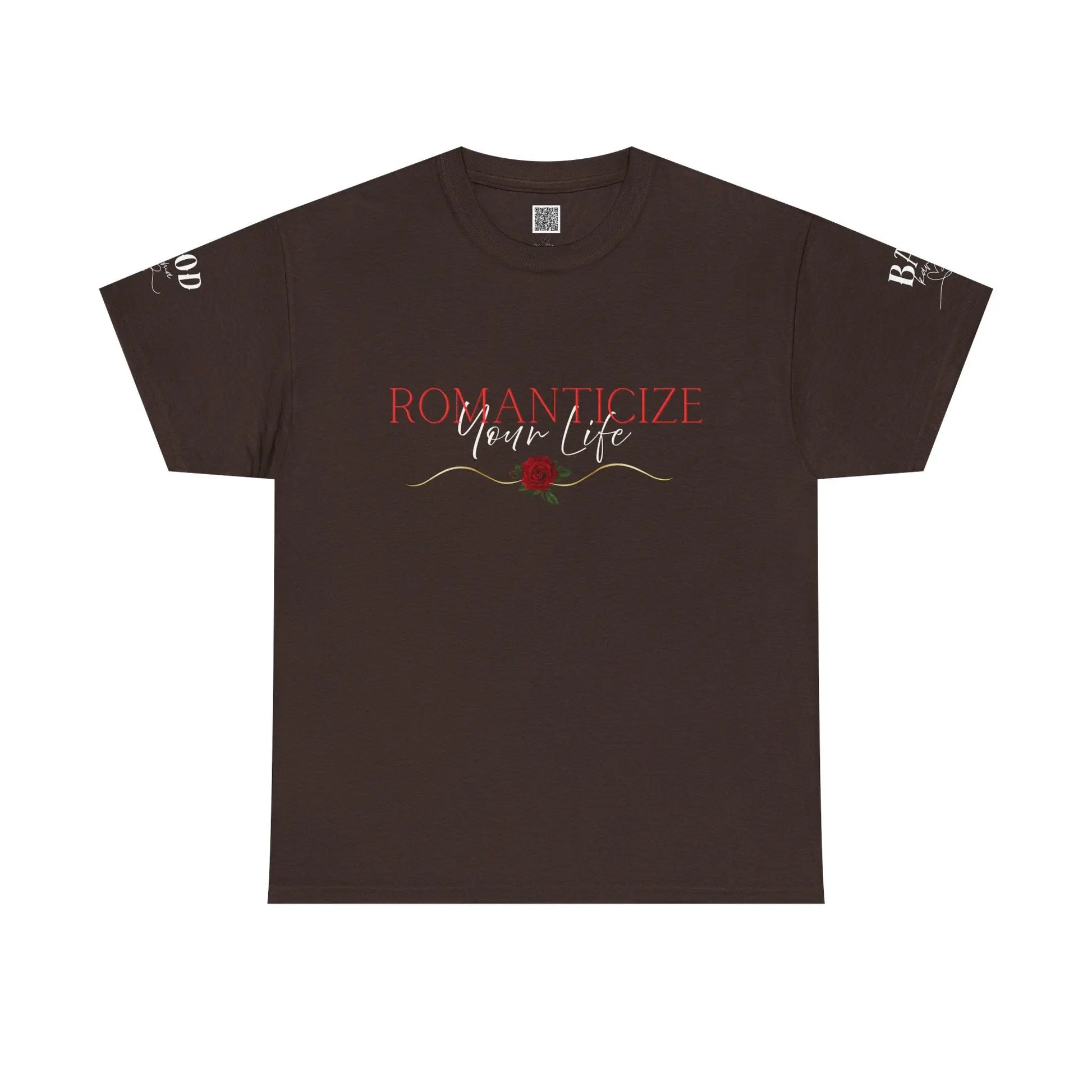 Feminine energy graphic T-shirt for women featuring motivational self-love message, soft life design, by Printify.