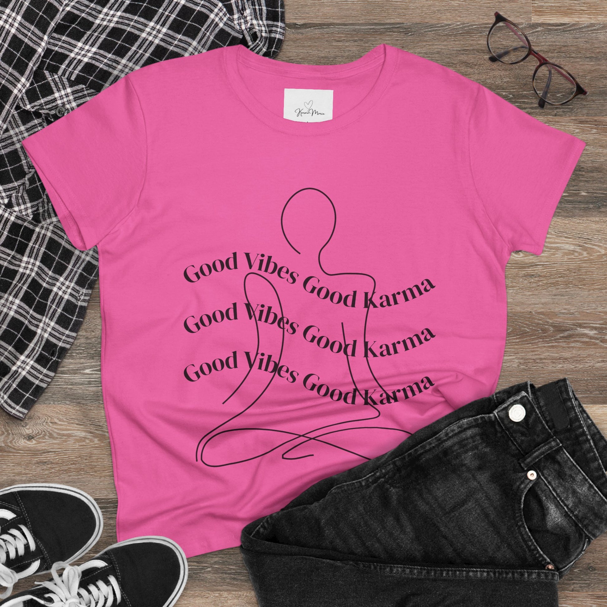 Good Vibes Good Karma Cotton Tee Shirt - My Store