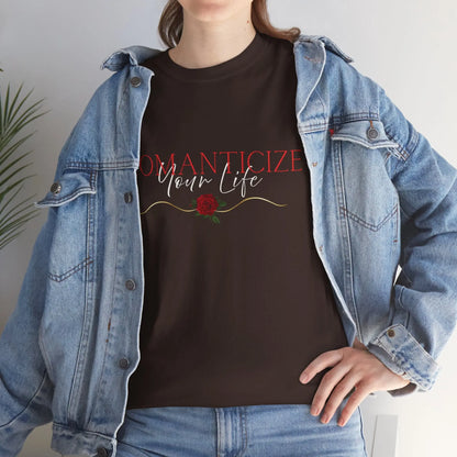 Feminine energy graphic T-shirt for women with motivational self-love message, soft life theme, by Printify.