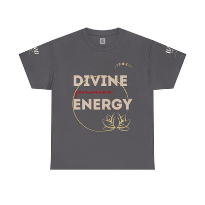 Printify Divine Feminine Energy T-shirt featuring a lotus graphic, ideal for yoga, mindfulness, and spiritual empowerment for women.