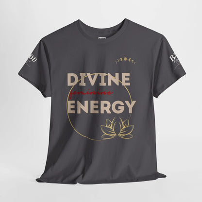 Spiritual empowerment T-shirt for women featuring lotus design and feminine energy graphic, ideal for yoga and mindfulness.
