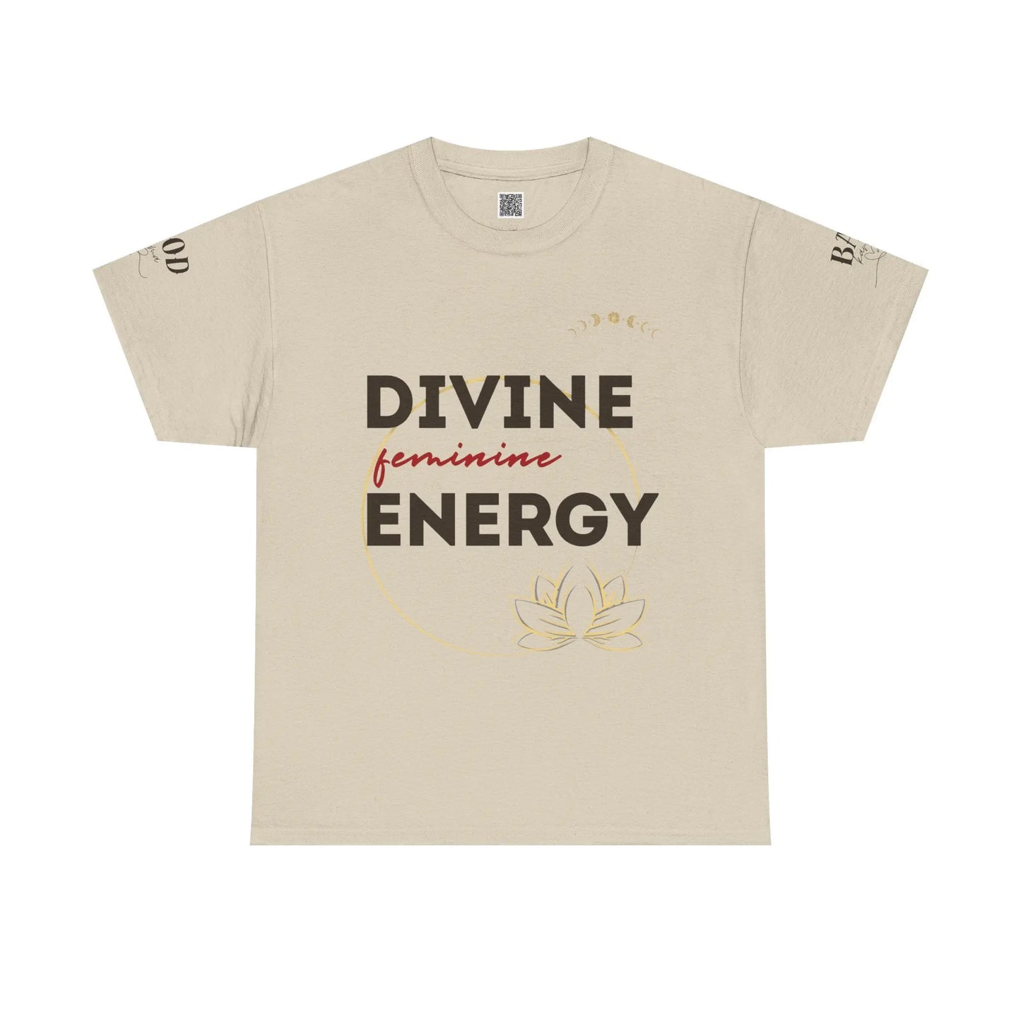 Printify Divine Feminine Energy T-shirt featuring lotus graphic, perfect for yoga, mindfulness, and spiritual empowerment for women.
