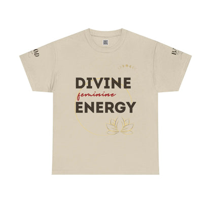 Printify Divine Feminine Energy T-shirt featuring lotus graphic, perfect for yoga, mindfulness, and spiritual empowerment for women.