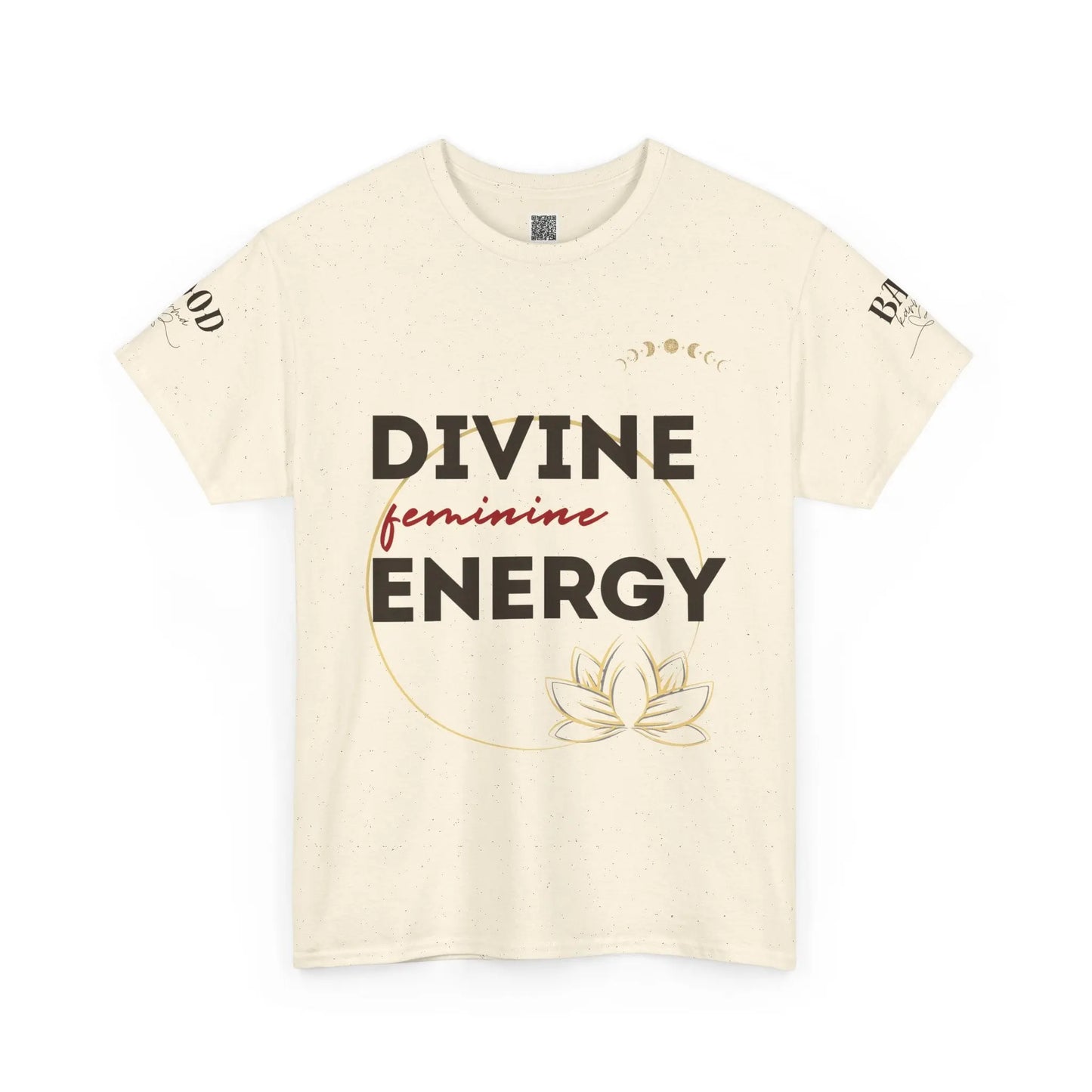 Printify spiritual T-shirt with divine feminine energy and lotus graphic, perfect for yoga, mindfulness, and empowering women.