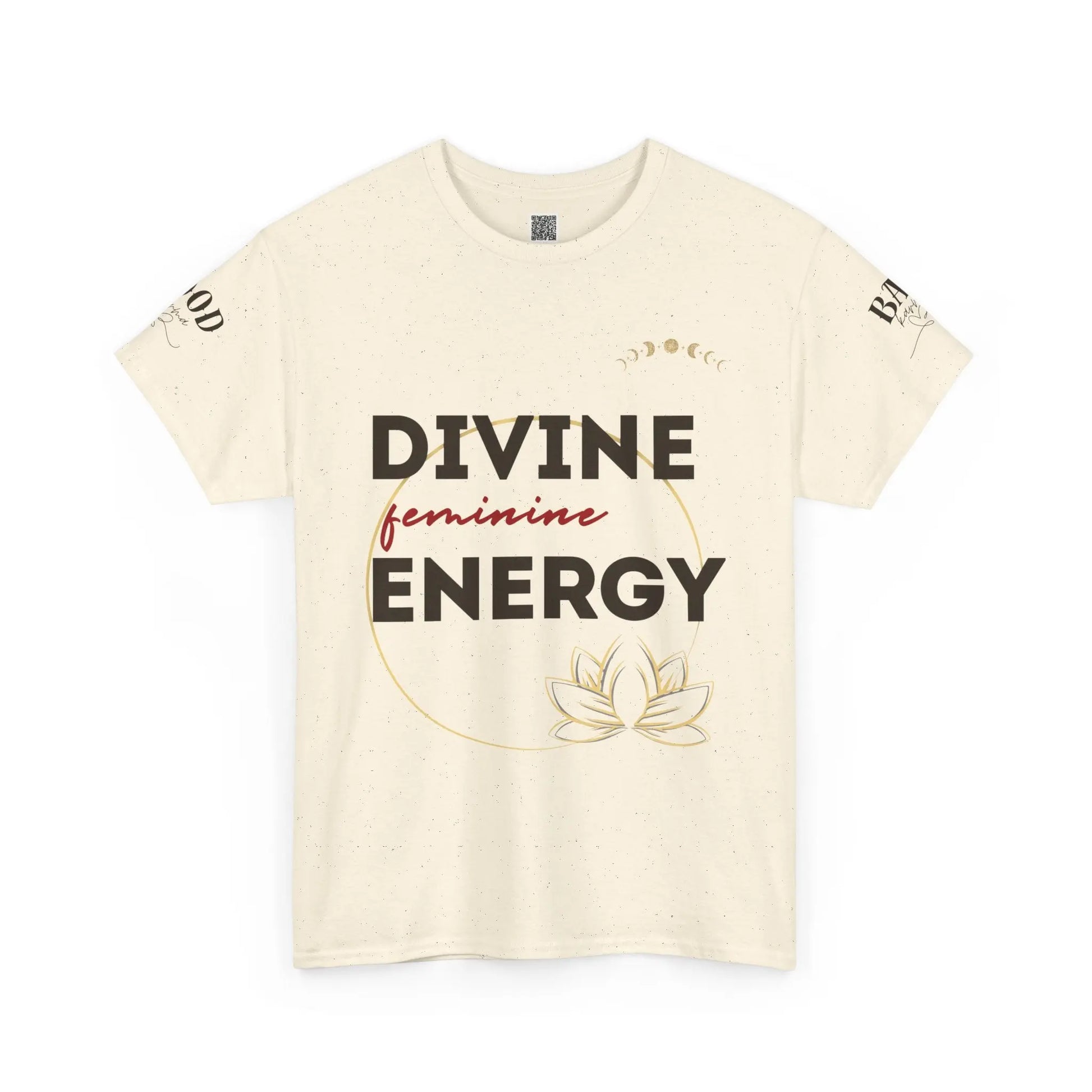 Printify spiritual T-shirt with divine feminine energy and lotus graphic, perfect for yoga, mindfulness, and empowering women.