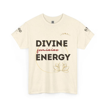 Printify spiritual T-shirt with divine feminine energy and lotus graphic, perfect for yoga, mindfulness, and empowering women.