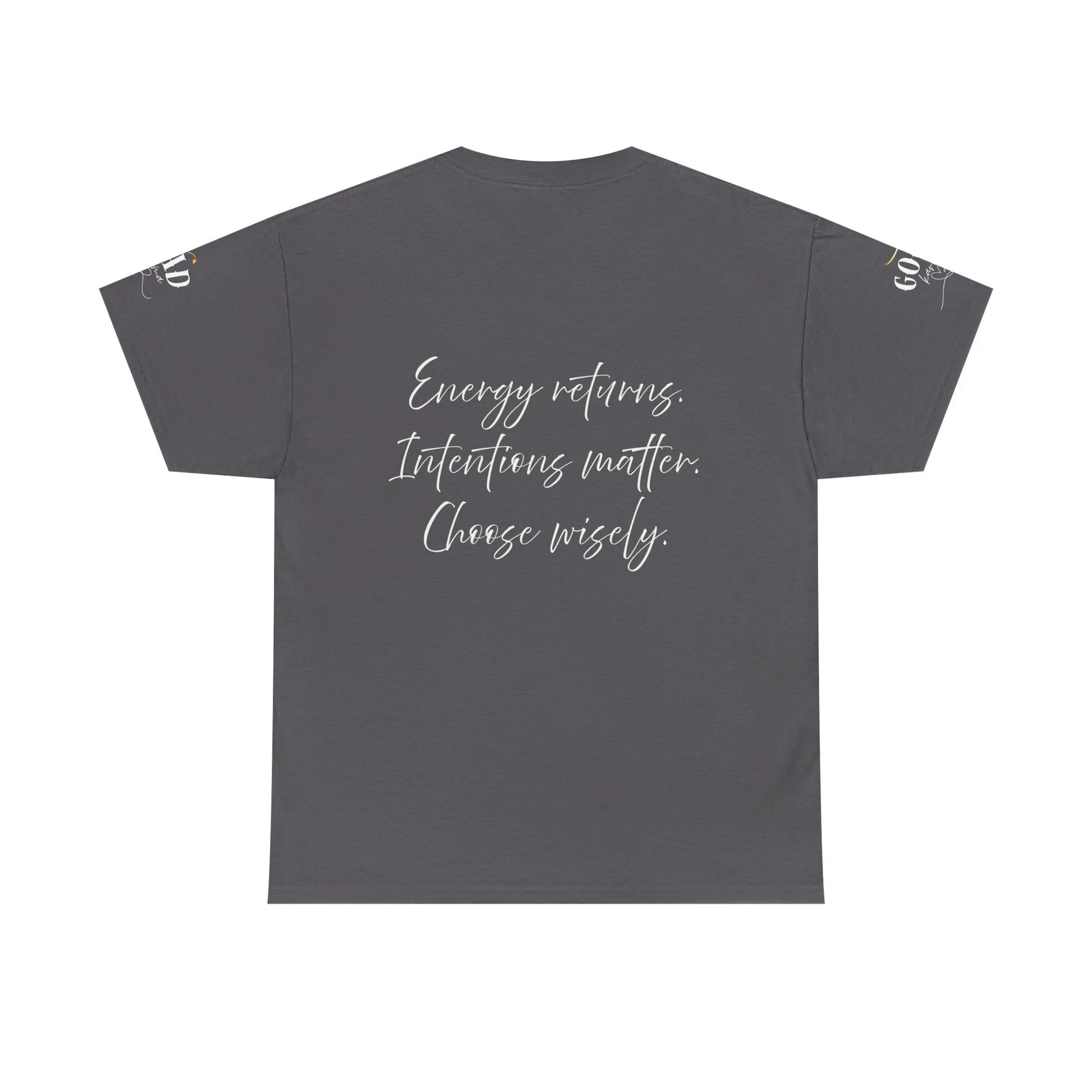 Women's "It's Karma, Baby" empowerment graphic T-shirt by Printify featuring motivational spiritual karma design.