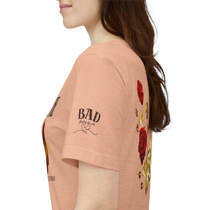 Soft pink "She Is The Occasion" women's motivational T-shirt by Printify, featuring empowering self-love message and luxury aesthetic.