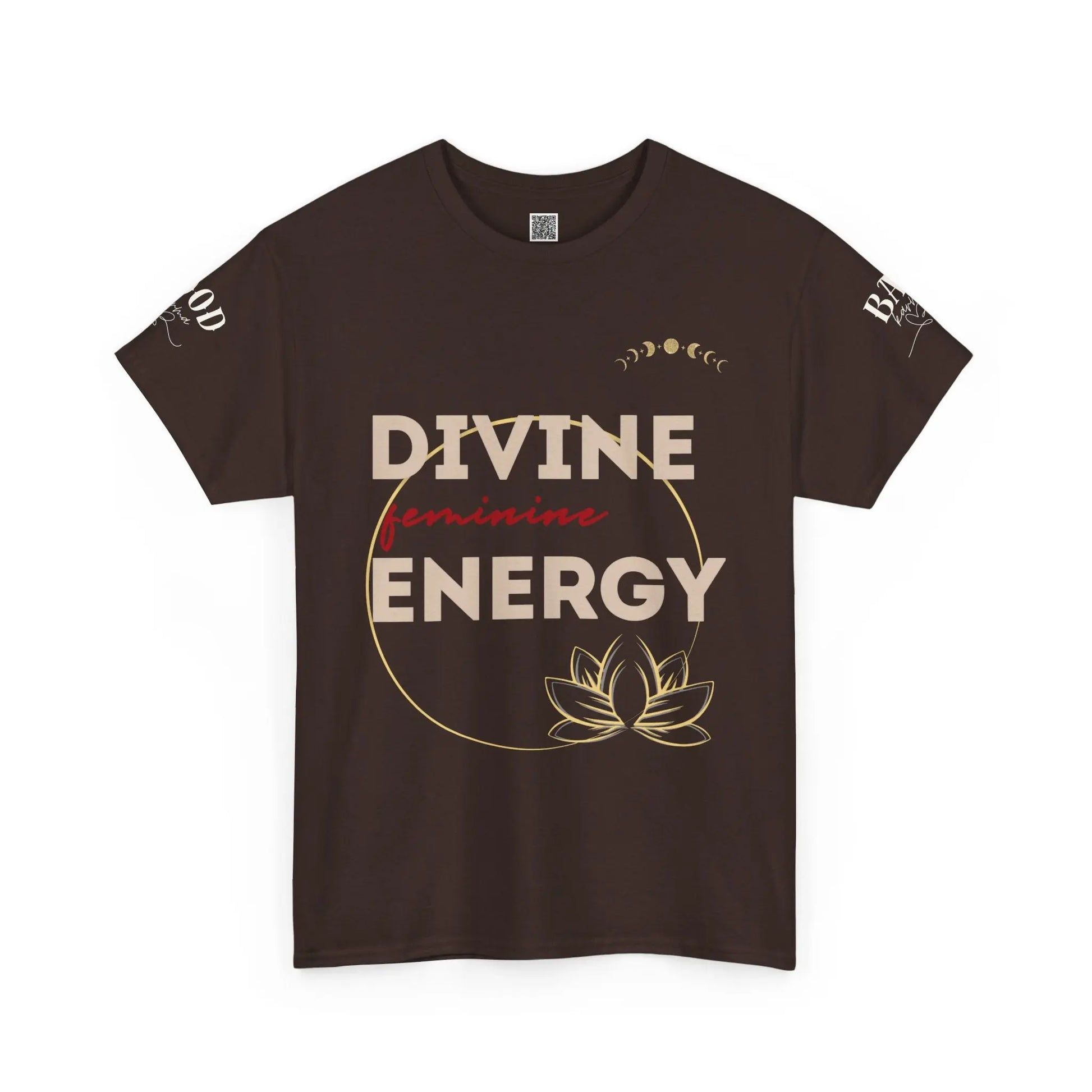 Printify women's spiritual T-shirt featuring lotus design and empowering feminine energy graphic for yoga and mindfulness.