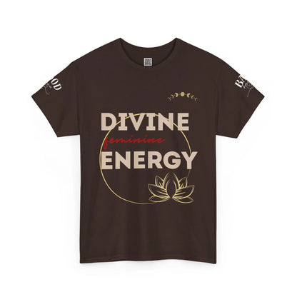 Printify women's spiritual T-shirt featuring lotus design and empowering feminine energy graphic for yoga and mindfulness.