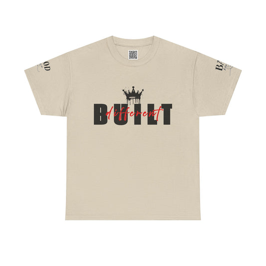 Queen Built Different T-shirt by Printify featuring a crown graphic symbolizing discipline and self-growth.