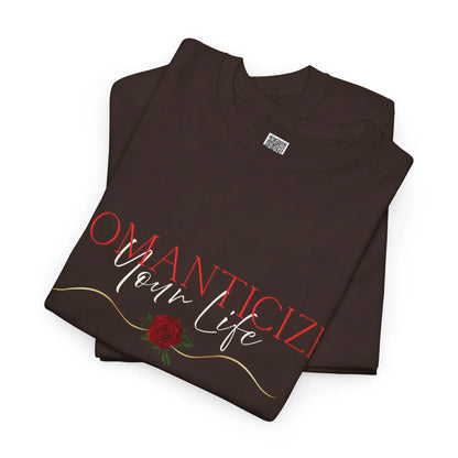 Feminine energy graphic T-shirt for women with motivational self-love messages, soft life style design, by Printify.