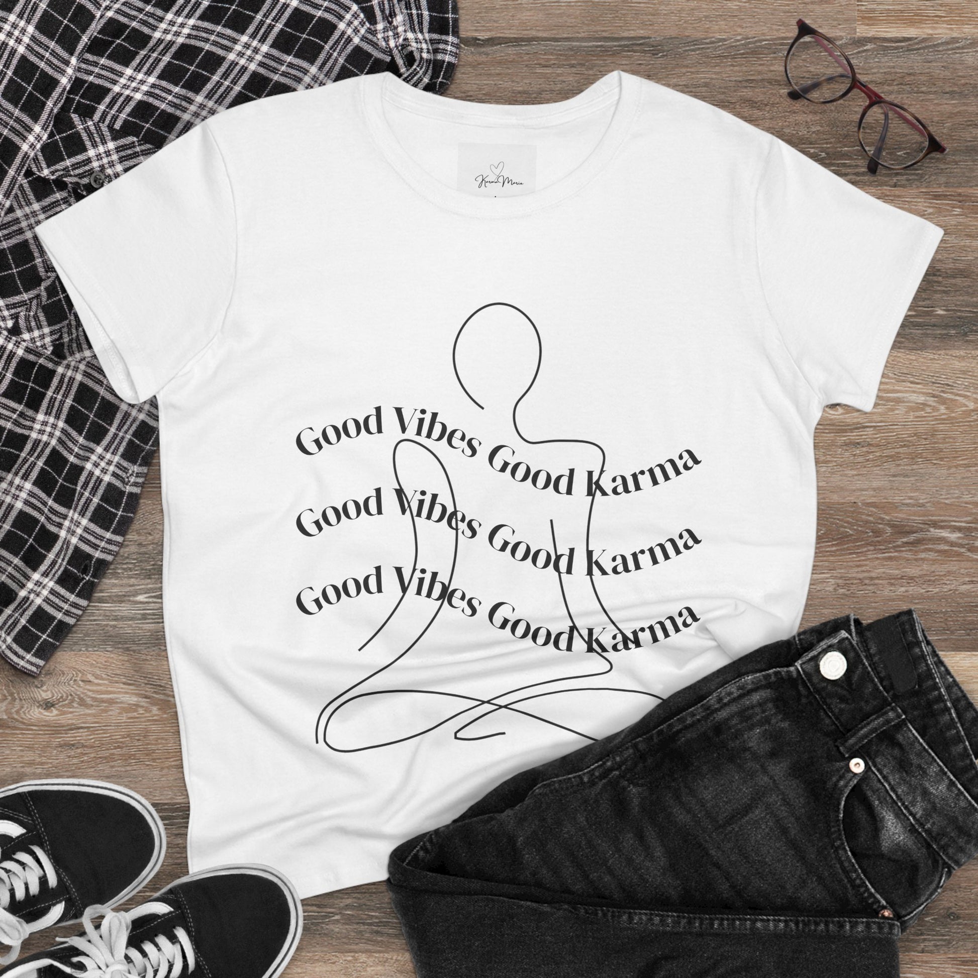 Good Vibes Good Karma Cotton Tee Shirt - My Store