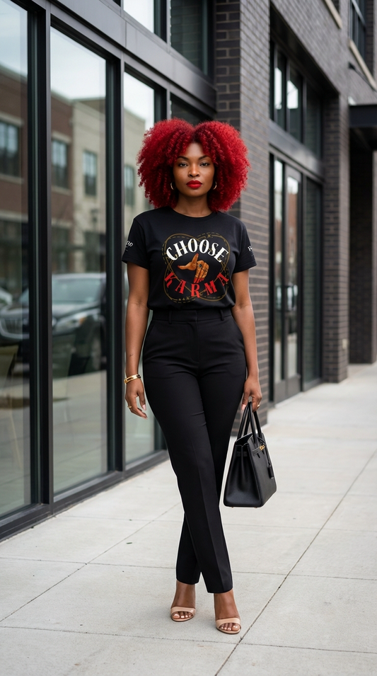 Choose Your Karma Graphic Tee | Women’s Empowerment Shirt | Motivational Streetwear for Self Growth