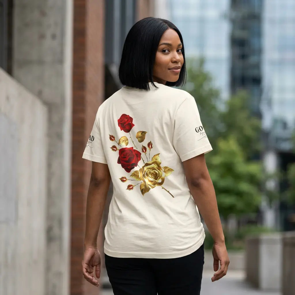 Empowering women’s “She Is The Occasion” statement T-shirt by Printify, featuring motivational self-love message and soft girl aesthetic.