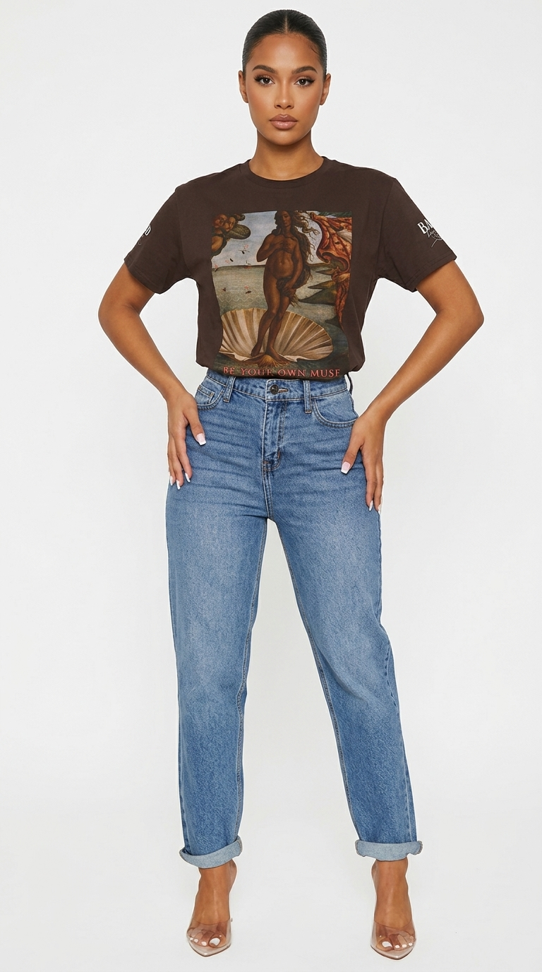 "Be Your Own Muse" Venus Rising Vintage Renaissance Goddess T-Shirt