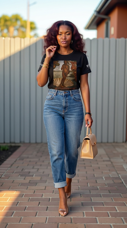 "Be Your Own Muse" Venus Rising Vintage Renaissance Goddess T-Shirt