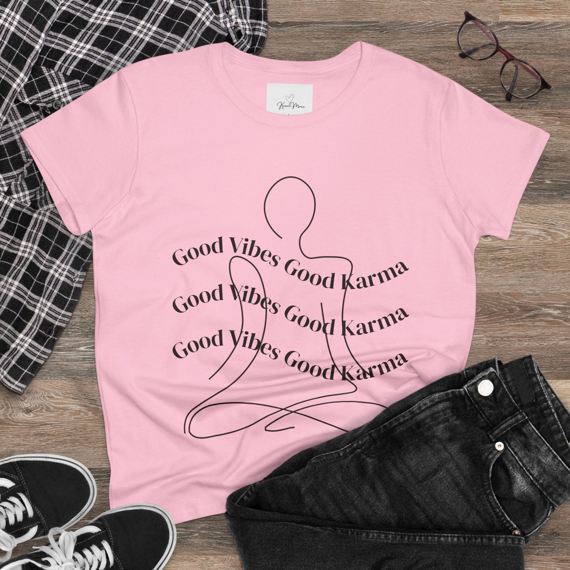 Good Vibes Good Karma Cotton Tee Shirt - My Store