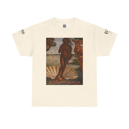 Women's Renaissance Goddess T-Shirt by Printify featuring empowering "Be Your Own Muse" graphic and inspirational feminine energy design.