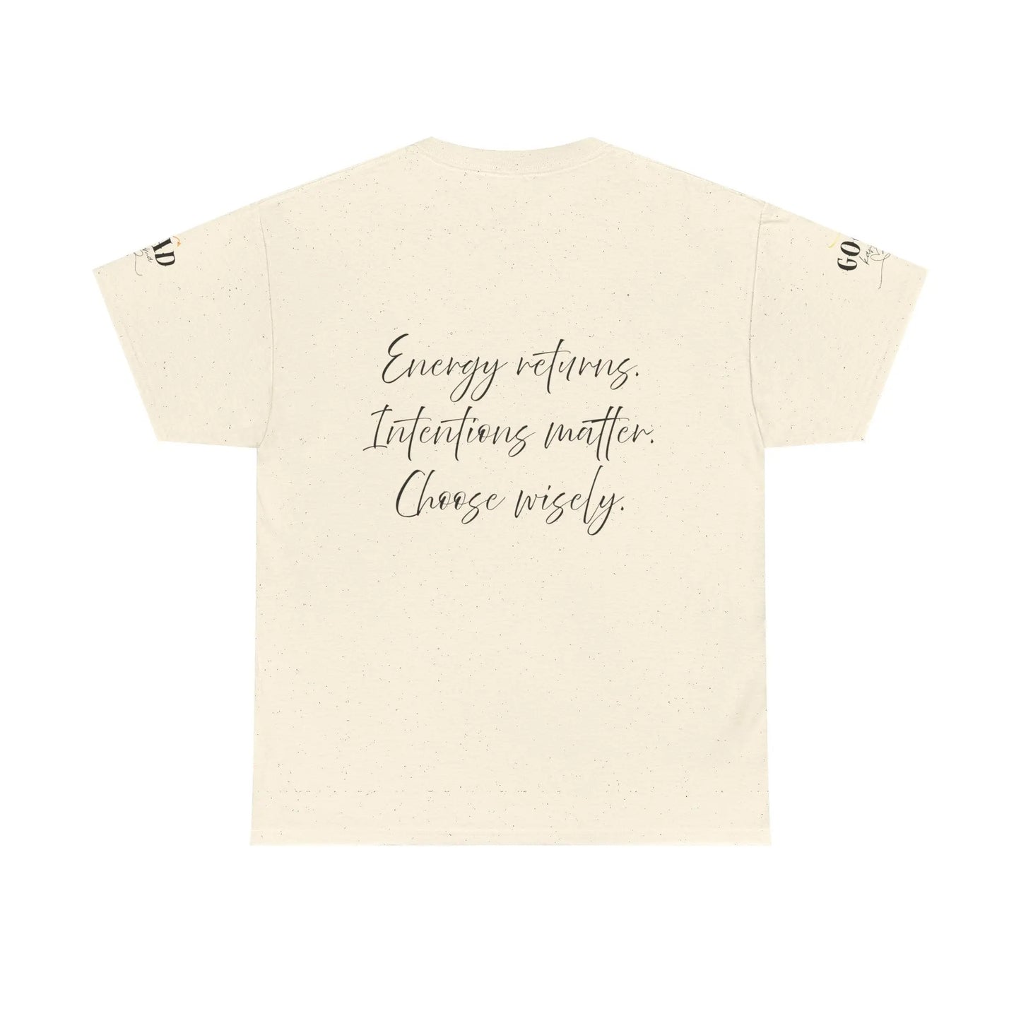 Women's "It’s Karma, Baby" graphic T-shirt by Printify featuring a motivational spiritual statement and empowering design.
