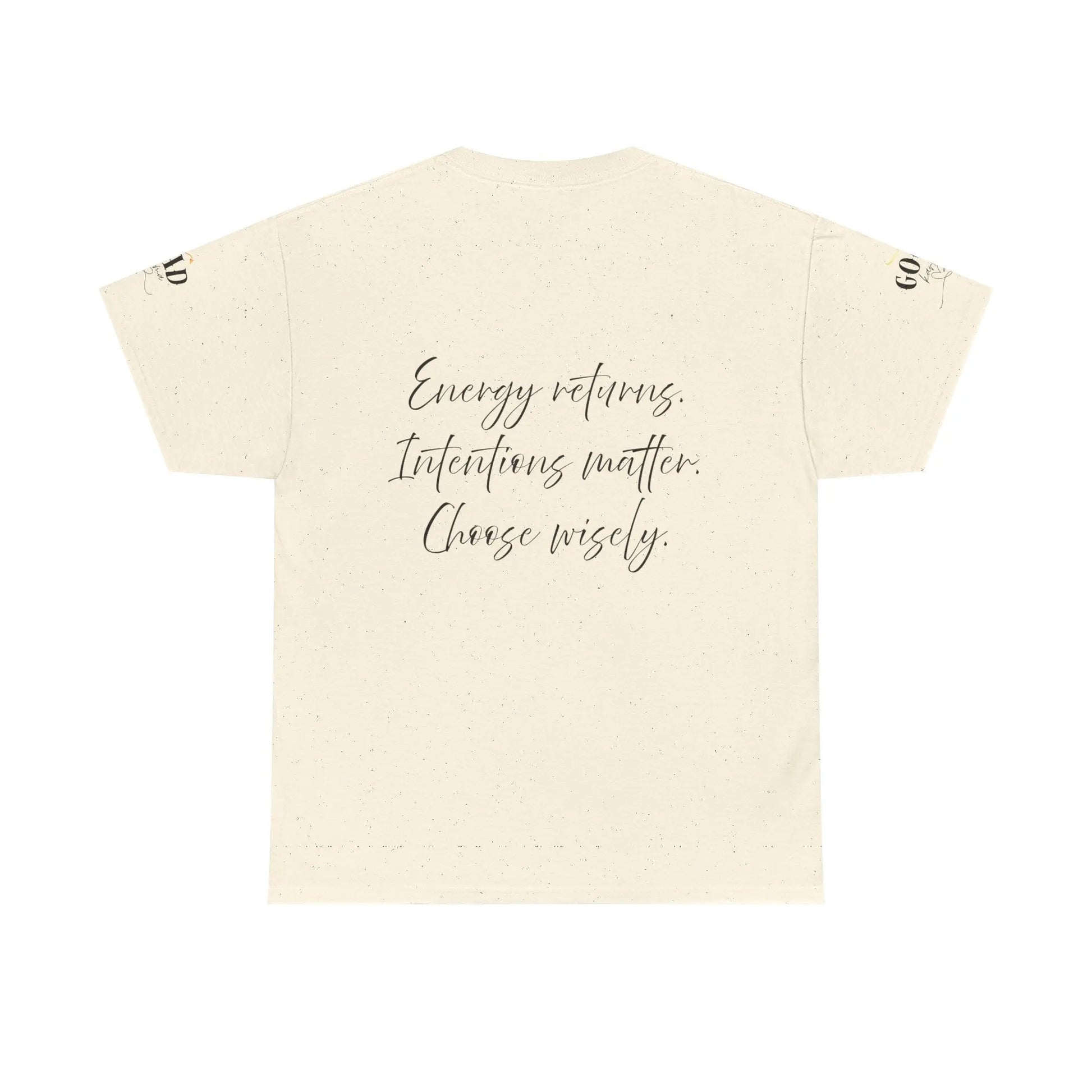 Women's "It’s Karma, Baby" graphic T-shirt by Printify featuring a motivational spiritual statement and empowering design.