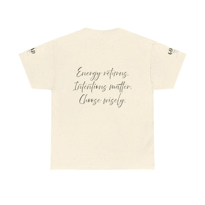 Women's "It’s Karma, Baby" graphic T-shirt by Printify featuring a motivational spiritual statement and empowering design.