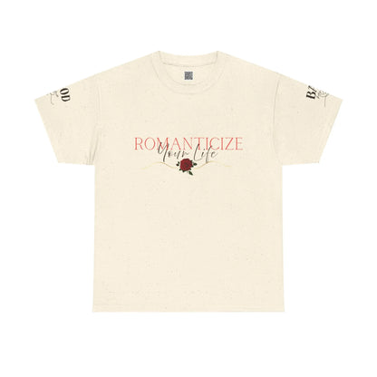 Feminine energy graphic T-shirt for women featuring motivational self-love and soft life messages in stylish design.