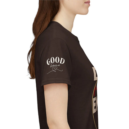 Printify Divine Feminine Energy T-shirt featuring a lotus graphic and empowering spiritual design for women’s yoga and mindfulness.