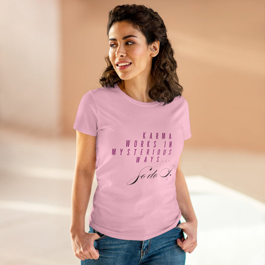 Karma Works Women's Tee, Inspirational Quote T-Shirt, Motivational Gift for Her, Casual Everyday Wear, Spiritual Style - My Store