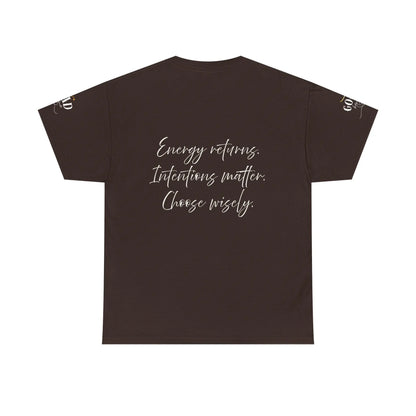 Women’s “It’s Karma, Baby” spiritual empowerment graphic T-shirt by Printify featuring motivational message and casual fit.