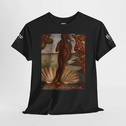 Women’s Renaissance Goddess T-shirt by Printify featuring empowering "Be Your Own Muse" graphic and inspirational feminine energy design.