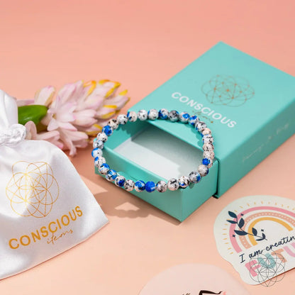 Conscious Items K2 Stone bracelet featuring 6mm beads, designed for spiritual adventure and mindful style.