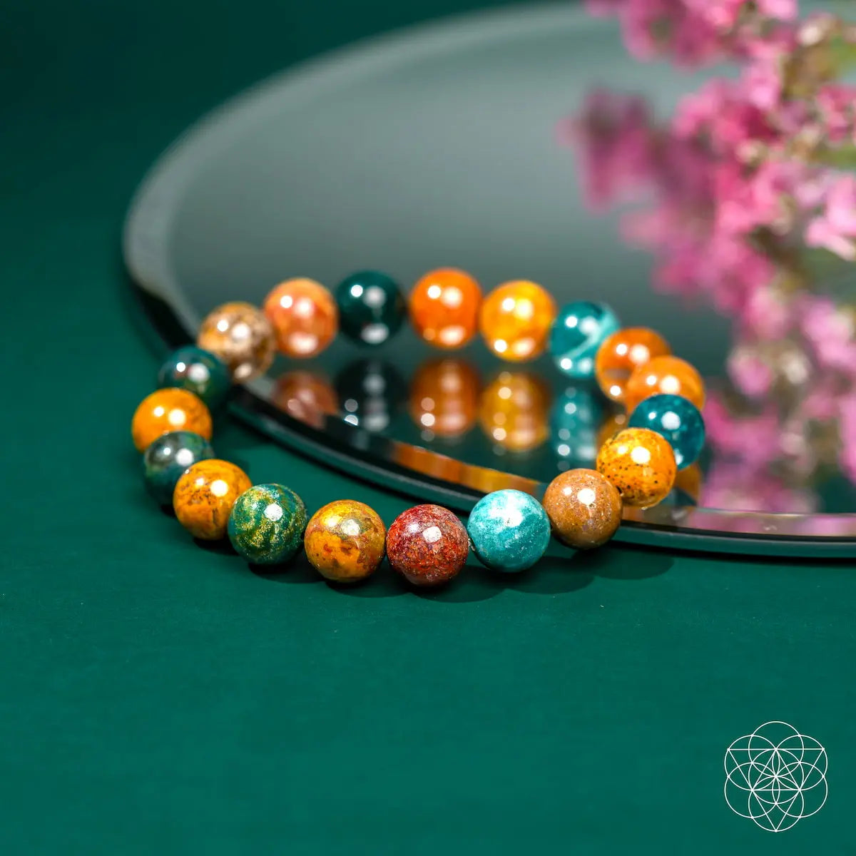 Ocean Jasper bracelet from Conscious Items with smooth, polished beads arranged in a stylish, calming jewelry piece.