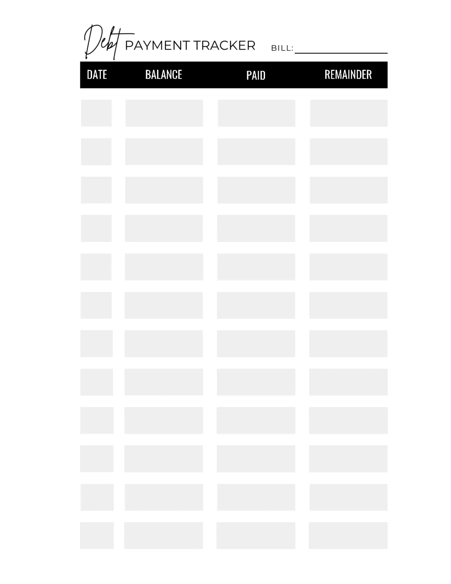 Love, Karma Marie My Finance Journal money tracker planner with debt tracking pages and financial goal sections.