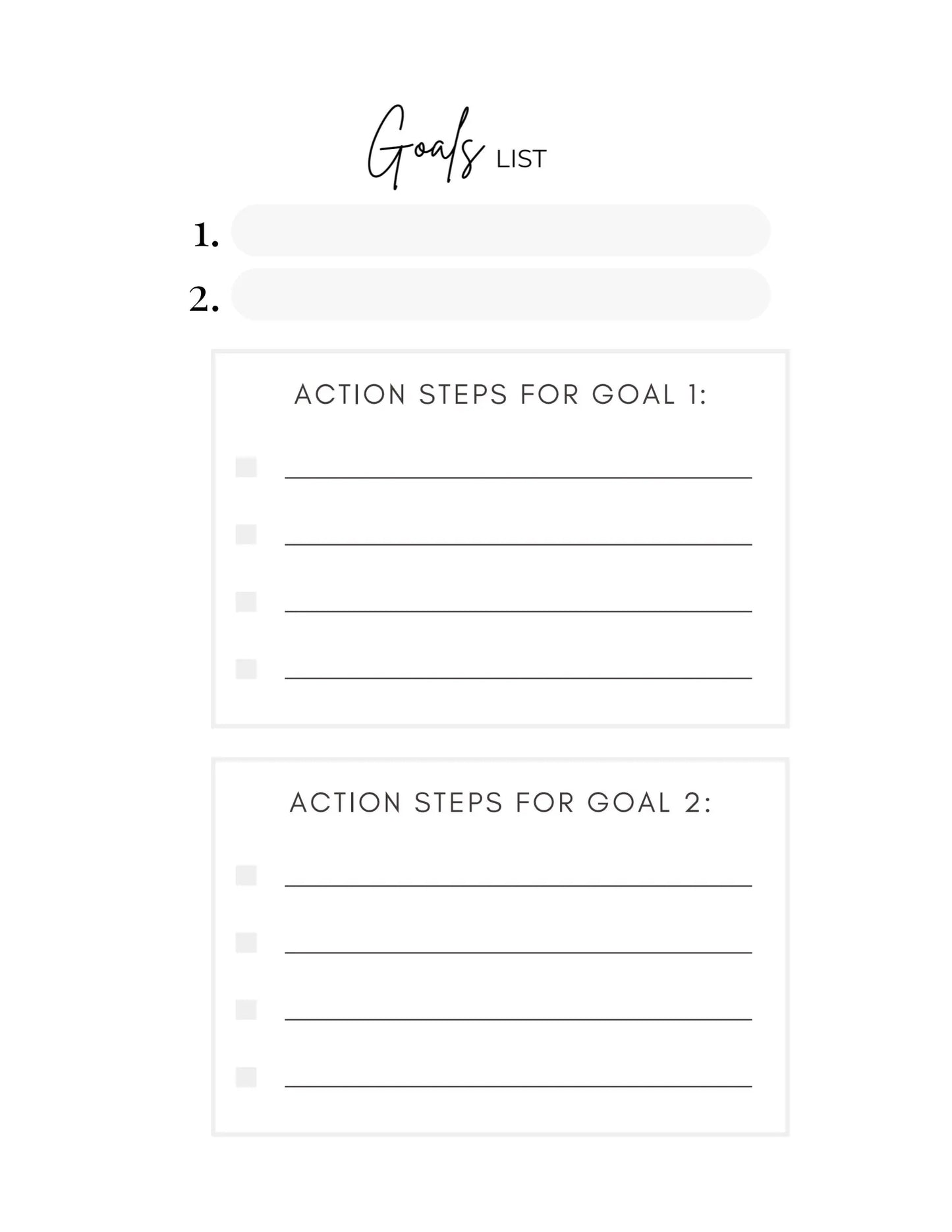 Love, Karma Marie Attitude of Gratitude 90 Day Planner with Goals page showing daily gratitude and goal-setting sections.
