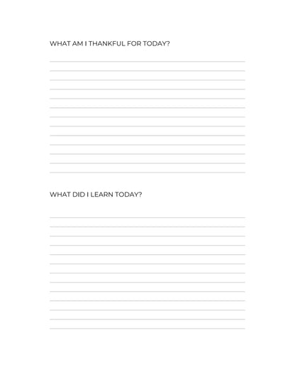 Love, Karma Marie Attitude of Gratitude 90 Day Planner page with a thankful list and motivational quotes for daily reflection.