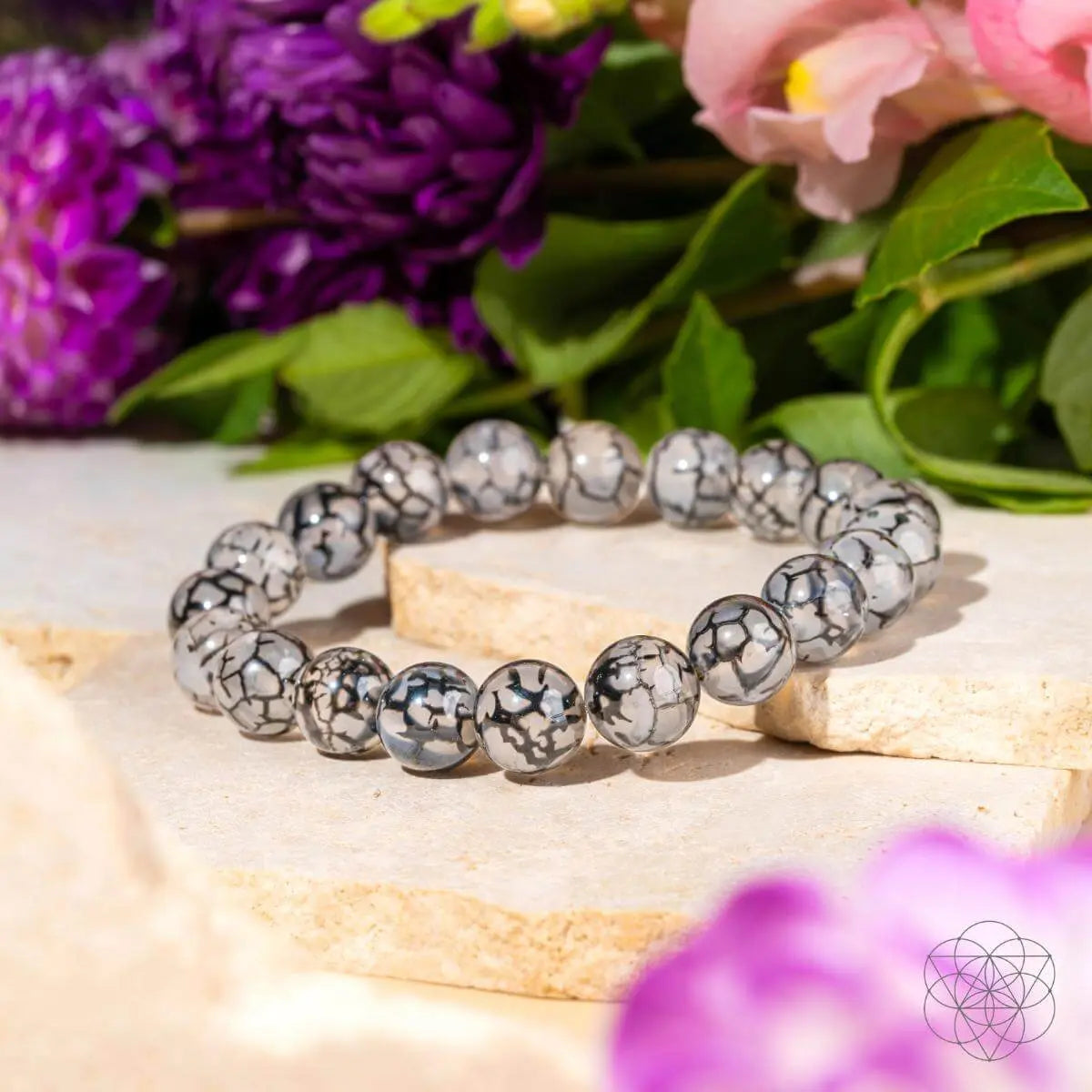 River agate bracelet from Conscious Items featuring smooth, polished stones in calming, earthy tones for a stylish and natural look.