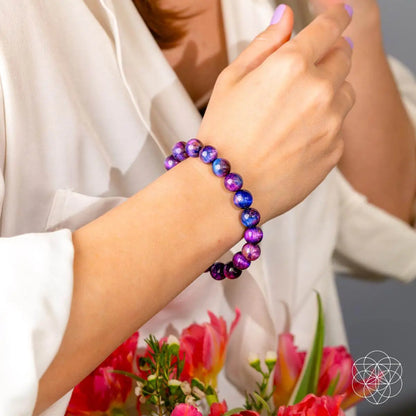 All-Galaxy Tiger’s Eye bracelet from Conscious Items, featuring a celestial-inspired design with polished tiger's eye stones.