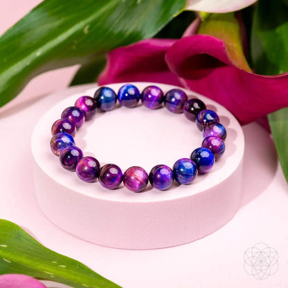 All-Galaxy Tiger’s Eye bracelet by Conscious Items featuring polished tiger’s eye beads on a stretch cord.